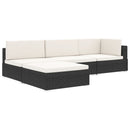 fodskammel til sofa1 stk. med hynde polyrattan sort