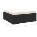 fodskammel til sofa1 stk. med hynde polyrattan sort