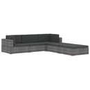 fodskammel til sofa1 stk. med hynde polyrattan sort