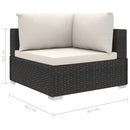 haveloungesæt 11 dele med hynder polyrattan sort