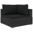 haveloungesæt 11 dele med hynder polyrattan sort