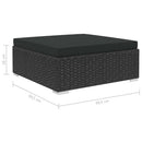 haveloungesæt 11 dele med hynder polyrattan sort