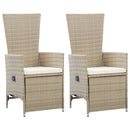 havelænestole 2 stk. med hynder polyrattan beige