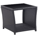 bistrosæt 3 dele med hynder polyrattan sort