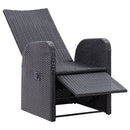 bistrosæt 3 dele med hynder polyrattan sort