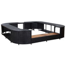 omkrans til spabad 268x268x55 cm polyrattan sort