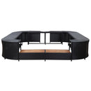 omkrans til spabad 268x268x55 cm polyrattan sort
