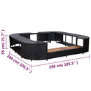 omkrans til spabad 268x268x55 cm polyrattan sort