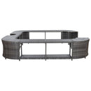 omkrans til spabad 268x268x55 cm polyrattan grå