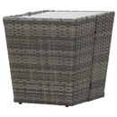 tebord 41,5x41,5x43 cm hærdet glas og polyrattan grå