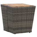 tebord 41,5x41,5x43 cm polyrattan og massivt akacietræ grå