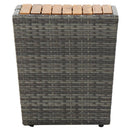 tebord 41,5x41,5x43 cm polyrattan og massivt akacietræ grå