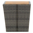 tebord 41,5x41,5x43 cm polyrattan og massivt akacietræ grå