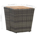 tebord 41,5x41,5x43 cm polyrattan og massivt akacietræ grå