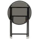 tebord 60 cm hærdet glas og polyrattan sort