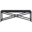 havebænk 120 cm polyrattan sort