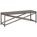 havebænk 120 cm polyrattan grå