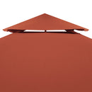 pavillontopdække 2 niveauer 3x3 m 310 g/m² terrakotta