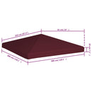 pavillontopdække 310 g/m² 3 x 3 m bordeauxfarvet