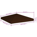 pavillontopdække 310 g/m² 3 x 3 m brun