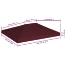 pavillontopdække 310 g/m² 3 x 4 m bordeauxfarvet