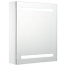 badeværelsesskab med spejl + LED-lys 50x13,5x60 cm