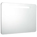 badeværelsesskab med spejl + LED-lys 80x9,5x55 cm