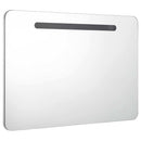 badeværelsesskab med spejl + LED-lys 80x9,5x55 cm