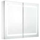 badeværelsesskab med spejl + LED-lys 80x12,2x68 cm