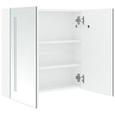 badeværelsesskab med spejl + LED-lys 60x14x62 cm