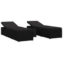 Havens solsenge med pude 3 pcs Sort Poly rattan