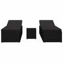 Havens solsenge med pude 3 pcs Sort Poly rattan