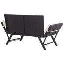 havebænk med hynder 176 cm polyrattan sort