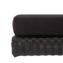 havebænk med hynder 176 cm polyrattan sort