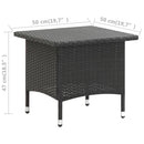 tebord 50 x 50 x 47 cm polyrattan sort