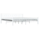 sengestel 200 x 200 cm metal hvid