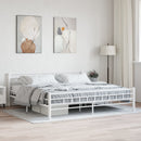 sengestel 200 x 200 cm metal hvid