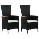 havestole 2 stk. med hynder polyrattan sort