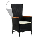 havestole 2 stk. med hynder polyrattan sort