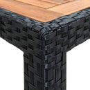 udendørs spisebordssæt 7 dele polyrattan akacietræ sort