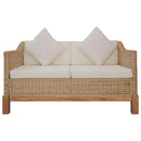 sofasæt 2 dele med hynder naturlig rattan