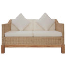 sofasæt 2 dele med hynder naturlig rattan