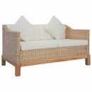 sofasæt 2 dele med hynder naturlig rattan