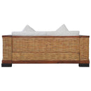 sofasæt 2 dele med hynder naturlig rattan brun