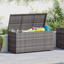 opbevaringskasse til haven 120x50x60 cm polyrattan grå