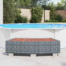 spatrin i polyrattan 92 x 45 x 25 cm grå