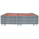 spatrin i polyrattan 92 x 45 x 25 cm grå