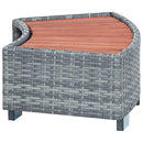 spatrin i polyrattan 92 x 45 x 25 cm grå