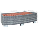 spatrin i polyrattan 92 x 45 x 25 cm grå