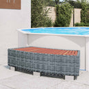 spatrin i polyrattan 92 x 45 x 25 cm grå